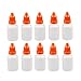 Aexit 10Pcs 20ml Bottles & Jars Dropper Plastic Bottle Drop Eye Liquid Squeezable Empty Centrifuge Bottles Red Cap