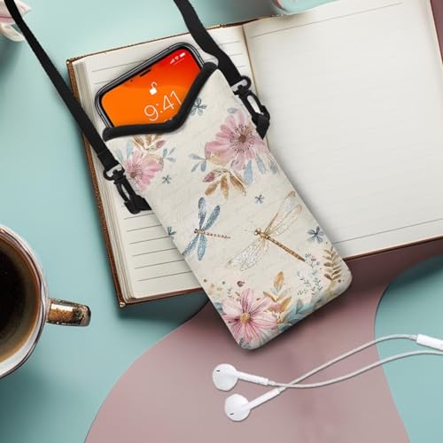 Neoprene Phone Bag Adjustable Crossbody Strap Mobile Protection Case Hook and Loop Fastener Phone Bag, 4 X 8 Inch2