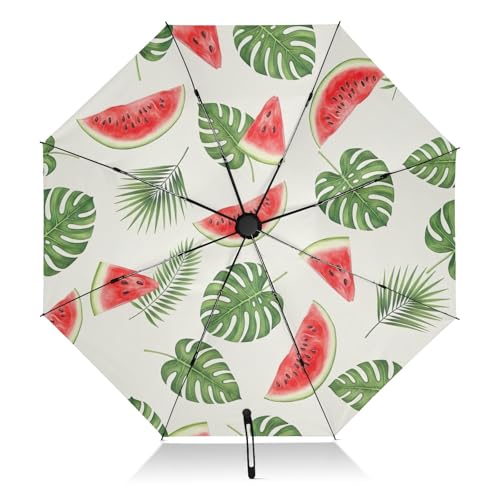 Parapluie pliable rouge pastèque automatique GAIREG compact et robuste