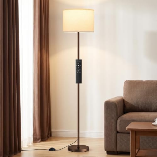 Ambimall Dimmable Floor Lamp with Remote & 9W 900LM LED Bulb