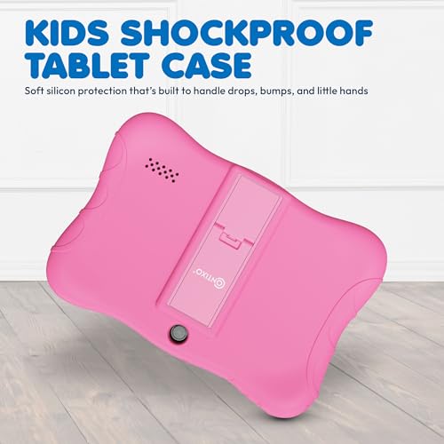 Image of Contixo 7 inch Kids Tablet Bundle - Ages 3-7, Android Tablet and Kids Headphones, Toddler Tablet with 14+ Games and Educational Apps, 32GB ROM, Android 11, Learning Tablet for Kids - Pink