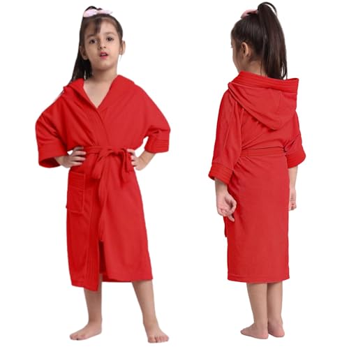 Image of CREEVA Cozy Hooded Bathrobe for Kids - Lightweight, Quick-Dry, and Perfect for Daily Use
