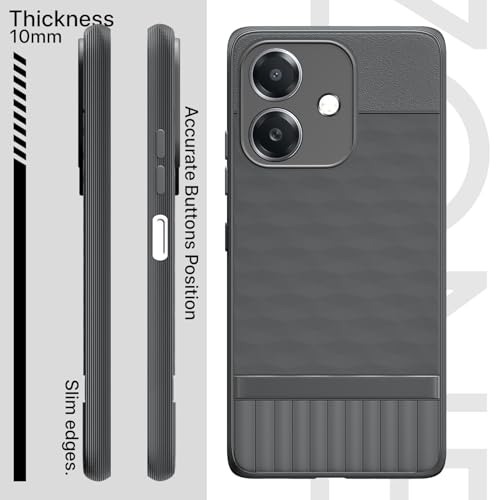 Image of Pikkme Back Cover for Oppo A3x 5G / A3x 4G / A3 5G Camera Protection 3D Hexa Cube Design Silicone Protective Bumper Case (Grey)