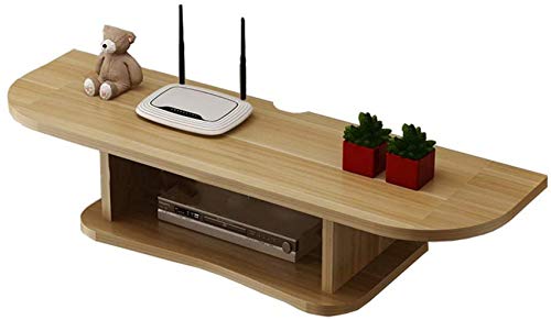 Schwimmende TV-Konsole, 2-stufiges TV-Regal an der Wand Schwimmende Medienkonsole für Kabelboxen Router Fernbedienungen DVD-Player Spielekonsolen