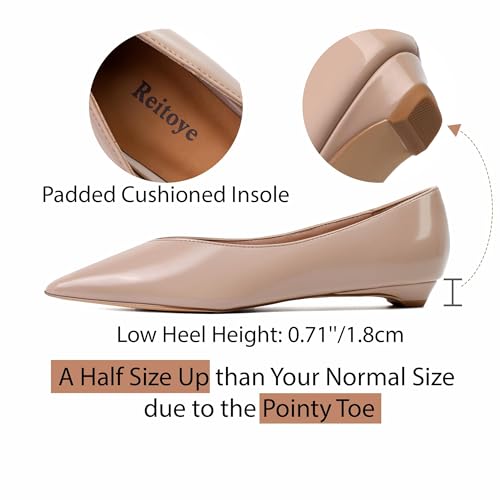 Image of Reitoye Flats for Womens Closed Pointed Toe Ballet Flat Comfortable Dressy Work Slip On Casual Shoes Womens Flats