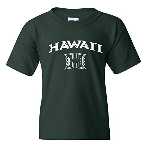 YS03 - Hawaii Rainbow Warriors Arch Logo Youth T-Shirt - Small - Forest