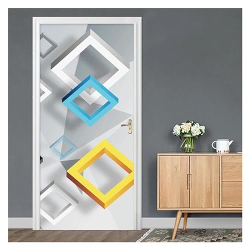 Sticker de porte PVC géométrique 95x215cm autocollant - 4