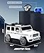 ELEMARA Licensed Mercedes-Benz AMG G63 Ride on Toys,Electric Car for Kids W/Parents Control,Electric Powered A Wagon Ride On Truck Toy,Spring Suspension,Bluetooth,Flickering Lights/LED Lights, White