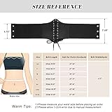 JASGOOD Women's Elastic Costume Waist Belt Lace-up Tied Waspie Corset Belts for Women, Black,Fits Waist 27-30 Inches - Image 6