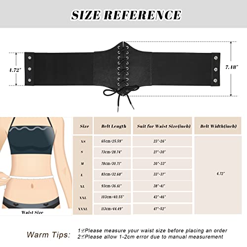 Jasgood Women’s Elastic Costume Waist Belt Lace-Up Tied Waspie Corset Belts For Women, Black,Fits Waist 33-37 Inches #TOP5