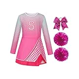 [LXYinRed] チアガール コスプレ チアリーダー 衣装 チア 仮装 コスチューム 演出服 応援 文化祭 学園祭 応援団子供 (RRTT-1, 120)