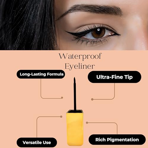 Image of Miss Million Eyeliner | Waterproof, Long Stay Liquid Eyeliner | High Pigment Black | Soft Brush Tip for Flawless Finish | 10 ml