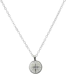 Colar São Bento P Para Presente em Aço Inox Prateado Masculino e Feminino