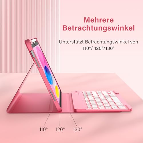 KBCASE Hülle mit Tastatur für iPad A16 11/10.Generation(11"2025/10.9"2022) – Ansicht 4