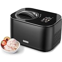 Iceman by Chefman Ice Cream Maker, No Pre-Freezing with Built-In Compressor, For Ice Cream, Froyo, Sorbet, Sherbet, Italian Ice, Frozen Yoghurt, Digital Display & 3 Presets, Two 600ml Inserts Included