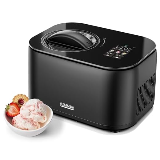 Iceman von Chefman Eismaschine, kein Vorgefrieren erforderlich dank Kompressor, für Eis, Frozen Yogurt, Sorbet, Digitalanzeige und 3 Voreinstellungen, zwei 600-ml-Einsätze im Lieferumfang enthalten