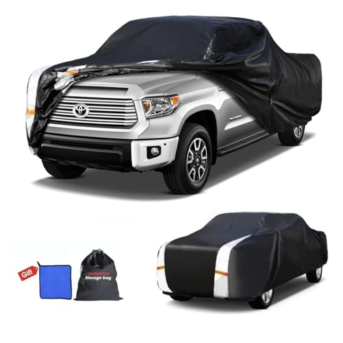 Image of Toyota Tundra Truck Cover Custom Fit 2006-2021 Regular Cab Long Bed(8.1') with Door Zipper, 10 Layers Outdoor Heavy Pickup Truck Cover Waterproof All Weather, Wind Dust Sun Protector.