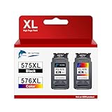 GoToners 575 XL 576 XL Druckerpatronen Kompatibel für Canon Druckerpatronen 575 576 Patronen für PIXMA TS3750i TR4755i TS3752i TS3550i TR4750i TS3551i TR4751i TS3751i TR4756i (1 Schwarz, 1 Farbe)