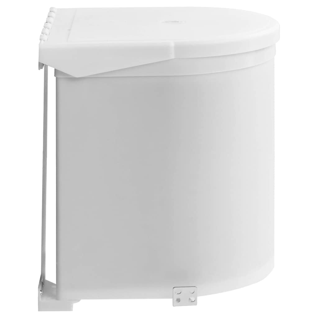 Cubo de basura empotrable de plástico, 8 litros, para cocina, baño, oficina, con tapa automática, cubo interior extraíble, ahorra espacio, plástico resistente a la corrosión, fácil montaje
