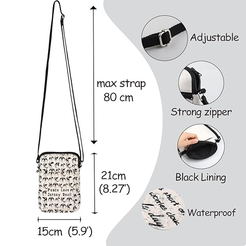 MNIGIU Cryptozoology Gift Peace Love Jersey Devil Cryptid Crossbody Bag Funny Jersey Devil Gift Jersey Devil Monster Handbag2