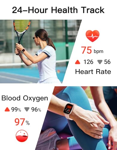 Image of HUAKUA Smart Watches for Women with GPS Built-in, Answer /Make Calls, 1.95 inch Smartwatch for iPhone /Android Phones, Fitness Watch with Heart Rate /Sleep Monitor 100+ Sports Modes IP68 Waterproof (Pink)
