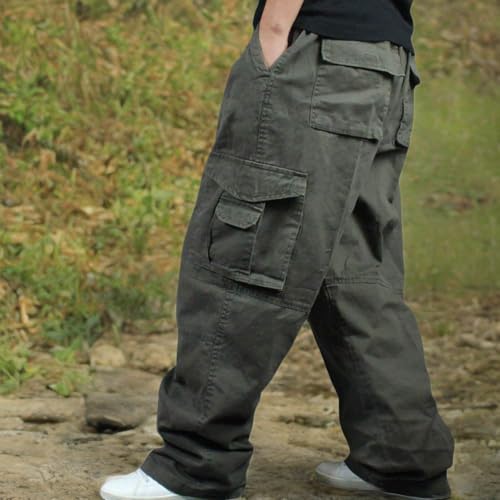 HAORUN Men Plus Size Cargo Trousers Outdoor Dance Pants Loose Baggy Hip Hop Pocket2