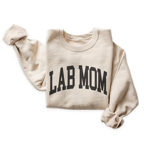 Lab Mom Varsity Sweatshirt, Cute Labrador Retriever Pet Parent Sweater, Lab Dog Mom Gift, Dog Lover Shirt, Unisex Womens Crewneck Sweatshirt4