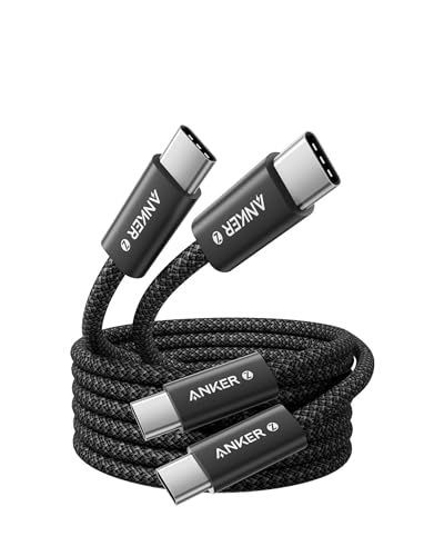 Anker 240W USB C to USB C Cable (2Pack 1.8m) USB C Charger Cable Braided and Dirt-Free Type-C Fast Charging Cable Slim Connector for MacBook Pro iPhone 17/16/15 iPad Pro Samsung Galaxy and More