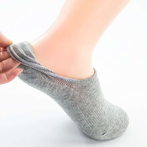 Zando Womens No Show Casual Cotton Socks With Silicon Heel Grip Running Athletic Sports Socks Non Slip Socks For Women 6 Pack Navy Blue One Size #TOP3