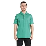 Mens Golf Shirt Moisture Wicking Dry Fit Performance Sport Short Sleeve Striped Golf Polo Shirts for Men - Image 2
