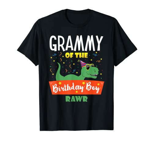 Grammy of the Birthday Boy Dinosaur Theme Birthday Abuela Camiseta