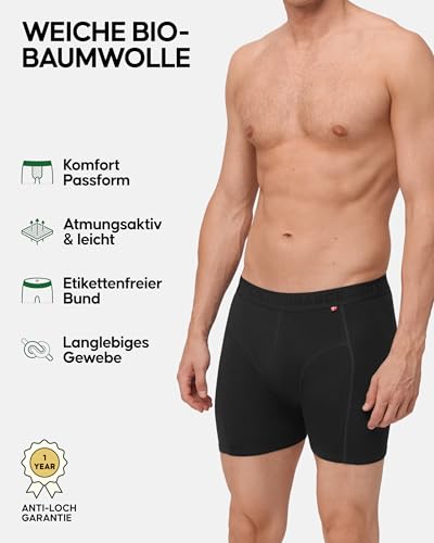 DANISH ENDURANCE DANISH ENDURANCE Boxershorts Herren 3er/6er Pack, Bio Baumwolle (Schwarz - 3er Pack, 3XL) - Detailansicht 2 | TV | Video | Foto