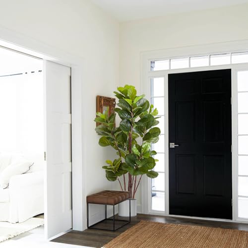 GarveeHome Artificial Fiddle Leaf Fig Tree, 59 Inch Faux Ficus Lyrata Tree in Pot with 102 Decorative Fiddle Leaves, Tall Fake Plant for Home Indoor Outdoor Living Room Office Porch Decor