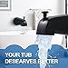 All Metal Tub Spout with Diverter, Bath Tub Faucet Replacement with Stainless Steel Extension Nipple, Black Shower Slip-on Bathtub Faucet for 1/2 Inch Copper Pipe