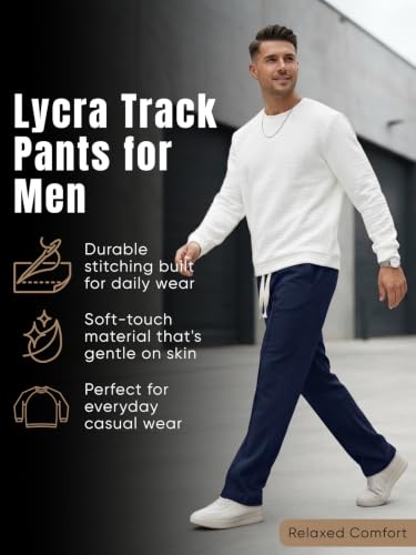 Image of GRECIILOOKS Men's Lycra Cargo Track Pants - Loose Fit Joggers for Men | Korean Style Travel & Home Wear with Pockets (Available in Plus Size)