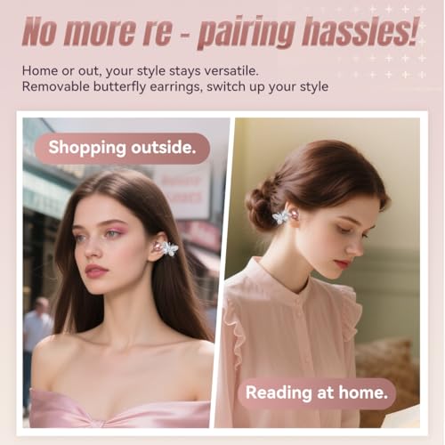 King Lucky Open Ear Earbuds Clip on Wireless Bluetooth 5.4 Headphones with Mic,50H Play,ENC Call,Waterproof,Jewelry Ear Buds,Comfortable for Small Ears&Glasses Wearers,Workouts (02-Pink) — view 4