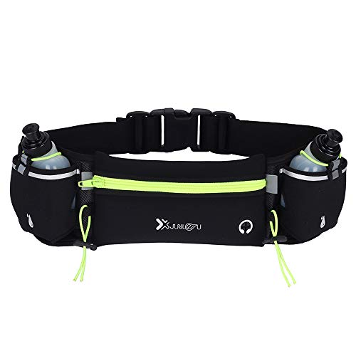 Ajcoflt Bolsa de cintura Cinto de corrida com garrafas de água Bolsa de telefone à prova d'água par