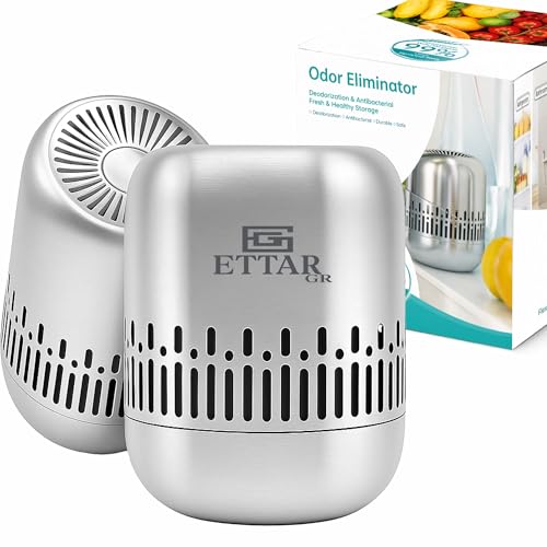 Fridge Deodorizer Removes Bad Odor, Stainless Steel Refrigerator Deodoriser Odor Eliminator, Chemical-Free Air Freshener Purifier for Freezer, Closet, Shoe Cabinet, Car & RV; Outperforms Baking Soda