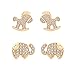 Produktbild HERAYLI Hypoallergene 2 Paar Pferde und Elefant Ohrstecker für kleine Mädchen Kinder Frauen, Tier-Ohrringe nickelfrei Mädchen Schmuck für Weihnachten Geschenk
