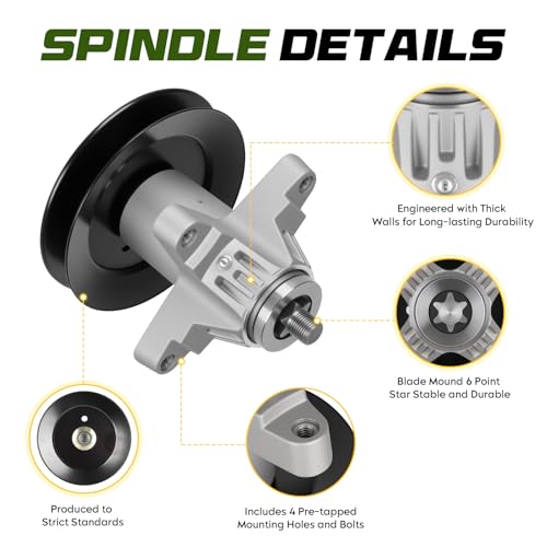 50 Inch Mower Deck Rebuild Kit Compatible with Cub Cadet/MTD/Troy-Bilt RZT50 RZT50VT, 3 Spindle 618-04126 918-04125 +3 Idler 753-08171+3 Blade 742-04053+1 Belt 754-04044+4 Deck Wheel by Bomusou - Image 4