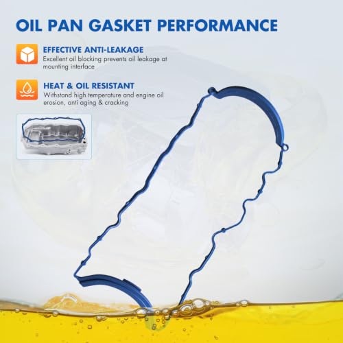 Image of Oil Pan Gasket Fit for Chevrolet S10 / Astro /Blazer 1996-2006 | for GMC Safari / Sonoma / C1500 / Jimmy 1996-2006,for Oldsmobile Bravada 1996-2001 4.3L V6,Replace OS30680R,PG3129