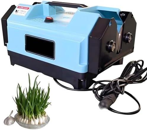 Electric Garlic Root Cutter & Green Onion Beard Remover - Double-Headed Garlic Tail Cutting Machine, Bilateral Design, 380x240x195mm, Efficient Kitchen Tool, Blue