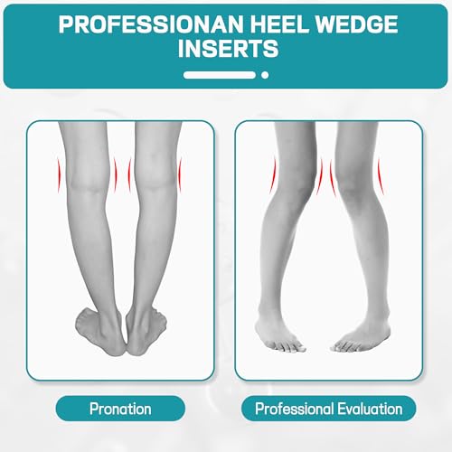 Bcckle 2Layers Adjustable Orthopedic Heel Wedge Inserts,Upgrade Poron Heel Pads Inserts,Max Anti-Shock Heel Cushion For Supination,Pronation Correction,Bow Legs thumb #3