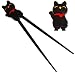 1 X Cute Kitty Cat Plastic Chopsticks with Silicone Guide/Training Connector