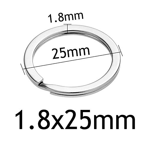 Hongtai 10 stks/partij roestvrij staal gat sleutelhanger sleutelhanger stalen ronde gespleten schattige sleutelhanger geschenken (Size : 1) - Image 3