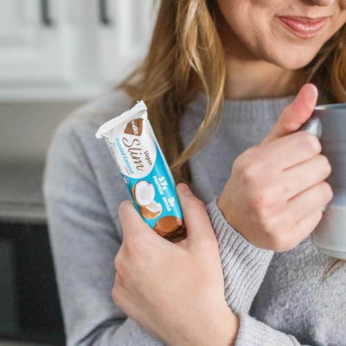 NuGo Slim Dark Chocolate Toasted Coconut, 16g Vegan Protein, 3g Sugar, 7g Fiber, Low Net Carb, Keto Friendly, Gluten Free, 12 C - Thumbnail 2