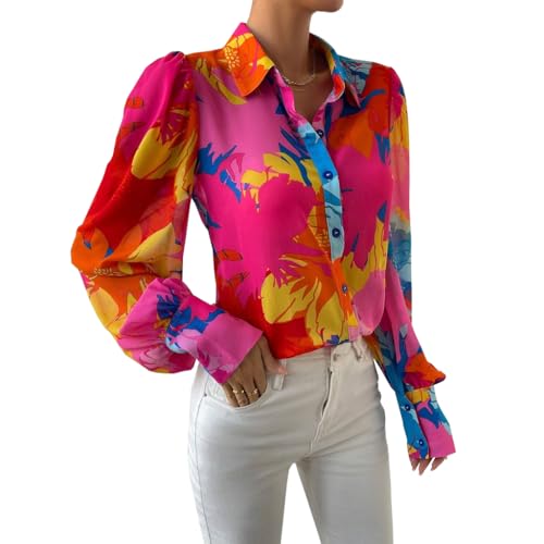 Long Sleeve Blouses for Women Button Down Shirts Dressy Casual Blouse Work Boho Tops 20254