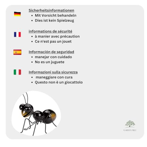 Garden Mile Hanging Garden Ornaments Outdoor Metal Wall Art Ant Ornament Wall Clinger Weatherproof Hanger Decoration Insect Sculpture Wall Art For Garden Ideal For Fences Walls Sheds Etc - Image 2