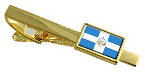 Sujeta corbatas Manta Ecuador bandera grabado dorado accesorio traje