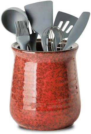 Amazon.com: Onniyor Ceramic Kitchen Utensil Holder, 7" Large Stable ...